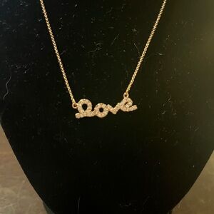 LISA FREEDE ROSE GOLD PLATED “LOVE” SCRIPT NECKLACE